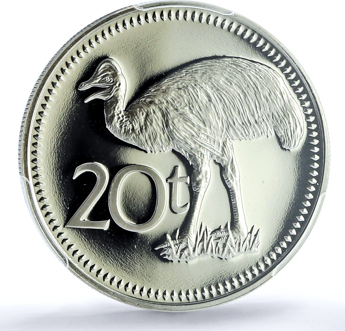 Papua New Guinea 20 toea Elizabeth II KM-5 Cassowary PR 70 PCGS CuNi ...