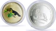 Democratic Republic of the Congo 10 francs Congo 10 francs Protection Wildlife Toucan Bird Fauna Hologram silver coin 2000 -