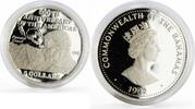 Bahamas 5 dollars Bahamas 5 dollars 500 Years of America series Panama Canal silver coin 1992 -