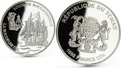 Chad 1000 francs Chad 1000 francs History of Ships series La Boudeuse proof silver coin 2016 -