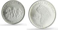 Somalia 10 dollars Somalia 10 dollars African Wildlife Three Monkeys Fauna Matte silver coin 2001 -