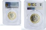 Bailiwick of Guernsey 2 pounds Guernsey 2 pounds Elizabeth II Third Portrait Cross MS70 PCGS bimetal coin 1997 -