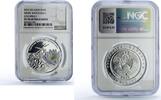 Belarus 10 roubles Belarus 10 roubles White Water Lily Flower Flora PF70 NGC silver coin 2012 -