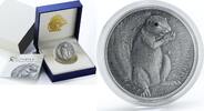 Palau 5 dollars Palau 1 dollar The Barbary Ground Squirrel silver coin 2013 -