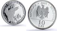 Moldova 10 lei Moldova 10 lei Imperial Eagle Red Book Wildlife Bird Fauna proof silver coin 2005 -