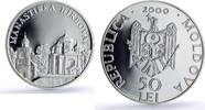 Moldova 50 lei Moldova 50 lei Hirbovat Monastery Church Religion Architecture proof silver coin 2000 -