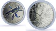 Abkhazia 3 apsars Abkhazia 3 apsars Liopleurodon Dinosaur Dinosaurs Fauna nickel coin 2021 -