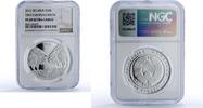 Belarus 20 roubles Belarus 20 roubles Two Bisons Bulls Wildlife Fauna PF69 NGC silver coin 2012 -