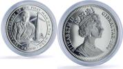 Gibraltar 1 crown Gibraltar 1 crown First Man on the Moon Wernher von Braun Rocket Space Science proof silver coin 1994 -
