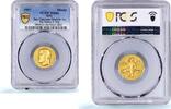 Italy '-1 Italy Benito Mussolini Fascist Revolution St. Cassian MS 66 PCGS gold medal 1957 -