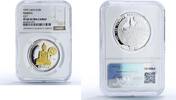 Laos 50 kip Laos 50 kip Buddha w/ Wheel Buddhism Religion Gilt PF 69 NGC silver coin 1997 -