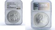 Turks and Caicos Islands 20 crowns Turks and Caicos 20 crowns Queen Victoria Matte MS 69 NGC silver coin 1976 -