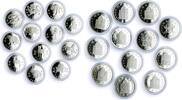 1992 China Macau 100 patacas x 12 Set Lunar Calendar Animals silver coins 1992 - 2003 FB