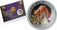 Tuvalu 10 dollar Tuvalu 1 dollar Lunar Good Fortune Wealth Horse color silver coin 2014 -