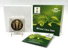 Solomon Islands 100$ FIFA World Cup Brazil Malachite Stones 1 oz Gold Coin -