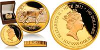 Niue 100$ Niue 2011 100$ Tasmanian Tiger 1 oz Gold Proof Coin #1 -