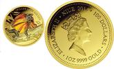 Niue 100$ Niue Island 2014 – 100$ Frilled Neck Lizard – 1oz Gold Proof -