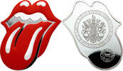 Gibraltar 5 Pounds ROLLING STONES Tongue & Lips 1 oz Silver Coin -