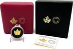 Canada 200$ Rhodium Plated Incuse Gold Maple Leaf 1 oz Pure Gold Coin -