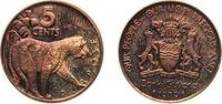 Guyana 5 Cents Guyana Republic 1979 FM 5 Cents (Jaguar - Set Issue) Brass The Franklin Mint (3547) 2.5g PF KM 38 Schön 38 -
