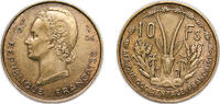 French West Africa 10 Francs French West Africa French colonies Federation 1956 10 Francs Aluminium bronze Paris Mint (20000000) 4g AU KM 6 Schön 6 -