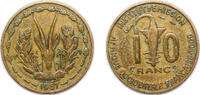 French West Africa 10 Francs French West Africa French colonies Federation 1957 10 Francs Togo Aluminium bronze Paris Mint (30000000) 3.92g XF KM 8 KM E6 Sch -