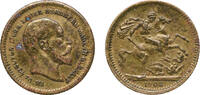 Great Britain ½ Sovereign Great Britain United Kingdom 1902 ½ Sovereign Imitation (Lauer) Brass 0.63g VF -