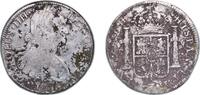 Mexico 8 Reales Mexico Spanish colony 1806 MoTH 8 Reales - Charles IV ¨月¨ Silver (.903) Mexico City Mint 26.7g VF Chopmarked KM 109 -