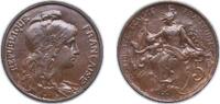 France 5 Centimes France Third Republic 1904 5 Centimes Bronze (8000000) 4.97g AU F 119 Gad 165 KM 842 Schön 182 GEM 14.10 / 14.11 / 14.15 / 14.19 -