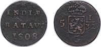 Indonesia ½ Duit Indonesia Netherlands East Indies 1808 ½ Duit (Batavia) Copper 1.5g VF KM 75 -