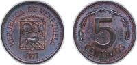 Venezuela 5 Centimos Venezuela Fourth Republic 1977 5 Céntimos Puya Copper clad steel (600000000) 1.97g UNC Y 49 NCV mv5cts-da -