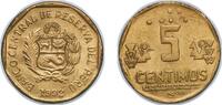 Peru 5 Centimos Peru Republic 1992 LIMA 5 Céntimos (With braille) Brass (42200000) 2.3g UNC KM 304.1-3 Schön 103 -