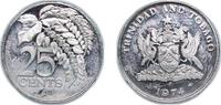 Trinidad and Tobago 25 Cents Trinidad and Tobago British colony 1974 FM 25 Cents - Elizabeth II Copper-nickel (75% Copper, 25% Nickel) The Franklin Mint (140 -