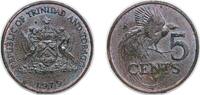 Trinidad and Tobago 5 Cents Trinidad and Tobago British colony 1979 5 Cents (Non-Magnetic) Bronze The Franklin Mint 3.2g UNC KM 30 Schön 29 -
