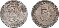 Panama 5 Centesimos Panama Republic 1929 5 Centésimos Copper-nickel (75% Copper, 25% Nickel) Philadelphia Mint (500000) 4.9g XF KM 9 -