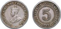 British Malaysia 5 Cents British Malaysia Straits Settlements British colony 1920 5 Cents - George V Copper-nickel Mumbai / Bombay Mint (20000000) 3.95g -