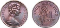 Fiji 1 Cent Fiji Republic 1977 1 Cent - Elizabeth II (FAO) Bronze (97% Copper, 2.5% Zinc, 0.5% Tin) Royal Mint (3000000) 1.94g UNC KM 39 -