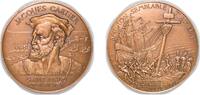 France France Fifth Republic 1984 Medal - Jacques Cartier, Saint Malo Bronze 16.33g UNC -