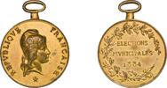 France France Third Republic 1884 Medal - Elections Municipales Bronze gilde 31.48g AU -