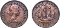 Great Britain ½ Penny Great Britain United Kingdom 1960 ½ Penny - Elizabeth II (1st portrait; without 'BRITT:OMN') Bronze (41340000) 5.62g AU KM 896 S -