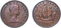 Great Britain ½ Penny Great Britain United Kingdom 1956 ½ Penny - Elizabeth II (1st portrait; without 'BRITT:OMN') Bronze 5.57g XF KM 896 Sp 4158 -