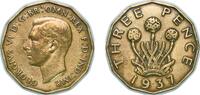 Great Britain 3 Pence Great Britain United Kingdom 1937 3 Pence - George VI (with 'IND:IMP') Nickel brass (45707900) 6.76g XF KM 849 Sp 4112 -
