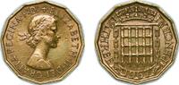 Great Britain 3 Pence Great Britain United Kingdom 1967 3 Pence - Elizabeth II (1st portrait; without 'BRITT:OMN') Nickel brass (79% Cu, 20% Zn, 1% Ni -