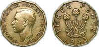 Great Britain 3 Pence Great Britain United Kingdom 1943 3 Pence - George VI (with 'IND:IMP') Nickel brass (79% Cu, 20% Zn, 1% Ni) Royal Mint (Tower Hi -