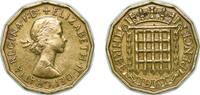 Great Britain 3 Pence Great Britain United Kingdom 1961 3 Pence - Elizabeth II (1st portrait; without 'BRITT:OMN') Nickel brass (79% Cu, 20% Zn, 1% Ni -