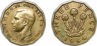 Great Britain 3 Pence Great Britain United Kingdom 1944 3 Pence - George VI (with 'IND:IMP') Nickel brass (79% Cu, 20% Zn, 1% Ni) Royal Mint (Tower Hi -