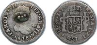 Mexico ½ Real Mexico Spanish colony 1815 Mo JJ ½ Real - Ferdinand VII Silver (.903) Mexico City Mint 1.56g VF Mount Removed KM 74 KM 74.3 -