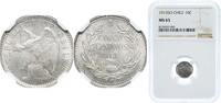 Chile 5 Centavos Chile Republic 1913 So 5 Centavos Billon (.400 silver) Casa de Moneda de Chile Mint (2573000) 1g NGC MS 65 KM 155.2a -