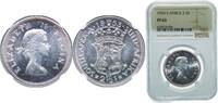 South Africa 2½ Shillings South Africa 1953 2½ Shillings - Elizabeth II (1st portrait) Silver (.500) (50%Ag, 50%Cu) Pretoria, South Africa (5000) 14.14g N -