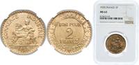 France 2 Francs France Third Republic 1925 2 Francs (Chambers of Commerce) Copper-aluminium Monnaie de Paris Mint (31606872) 8g NGC MS 63 Franc -